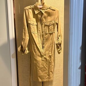 J. Crew Khaki Utility Shirt Dress
